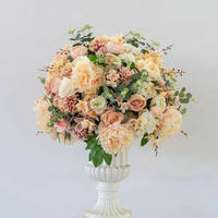 Boule de fleurs artificielles en soie réaliste pour centre de table, design rouille terre cuite, pour Noël et récolte d'automne