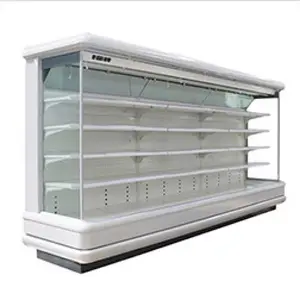 Commercial supermarket arc refrigerator equipment open chiller display fruits and vegetables fridge for sale