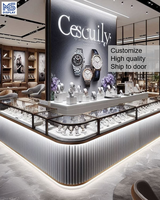 Vitrine de présentation de montres en acier inoxydable au design moderne pour centres commerciaux et usage commercial, origine Chine