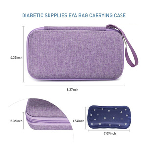 Sac <span class=keywords><strong>isotherme</strong></span> portable Badu Purple Fashion pour <span class=keywords><strong>insuline</strong></span>, étui de voyage en EVA, kit médical imperméable en polyester avec 2 blocs réfrigérants - Product Image 2