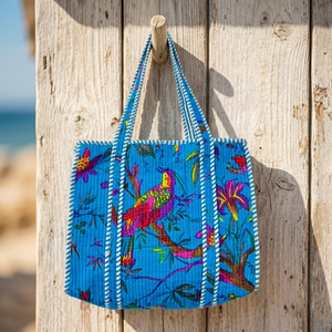 Cotton Hand Embroidery Printed Traditional Indian Handcrafted Storage Tote <b>Bags</b> <b>Large</b> Capacity - Product Image 2