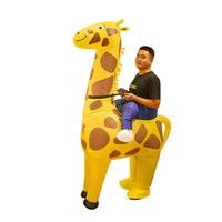 Disfraz de jirafa inflable de actuación para adultos de Halloween, trajes de paseo para fiestas para reuniones festivas