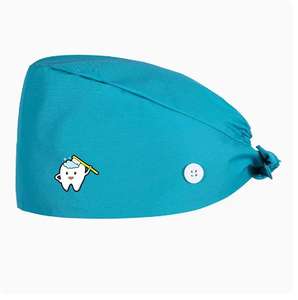Chapeau chirurgical en coton mignon unisexe pour usage hospitalier, ensembles de blouses - Tissu tissé, marque Dingshang, en stock - Dentiste, esthéticienne, chimiothérapie - Product Image 5