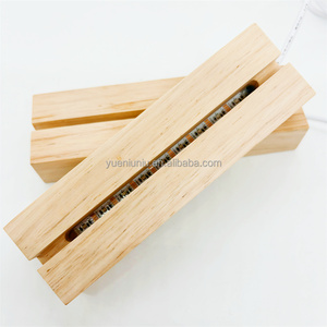 Đế đèn ngủ tự làm bằng gỗ hình chữ nhật, đèn nền ấm áp, bảng thông báo 3D bằng acrylic mới, kết nối USB - Product Image 5