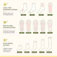 Chaussettes de Pilates Fashion Grip, résistantes à l'usure, élastiques, pour exercices à domicile, chaussettes de yoga décontractées personnalisées, chaussettes de sport