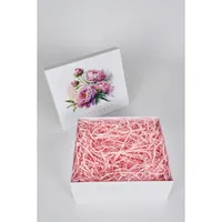 Boîte cadeau blanche personnalisée vide avec motif floral recyclé, emballage rigide pour gâteaux avec doublure en aluminium, 20x20 25x30
