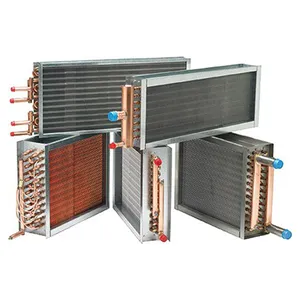 Custom 5/8 inch stainless steel tubes and fins for steam or hot water heat exchanger cooling coils, corrosion resistant