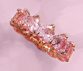 Anillos de eternidad de Plata de Ley 925, piedras preciosas de Zirconia rosa, joyería de estilo Vintage para mujeres y niñas para Aniversario de fiesta de boda - Product Image 4