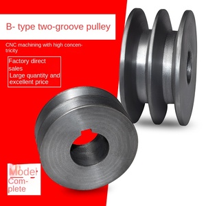 OEM Personnalisable 60-250 Diamètre <span class=keywords><strong>de</strong></span> la poulie triangulaire Double rainure 2B Courroie d'entraînement plane Poulie encastrée Fer Plat Nylon V-Belt Moteur - Product Image 2