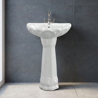 Lavabo sur pied de style antique en céramique, lavabo à main blanc de couleur rustique, vitrosa lavabo, ensemble de lavabo moderne design
