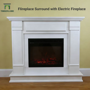 <span class=keywords><strong>Chimenea</strong></span> Moderna Blanca <span class=keywords><strong>con</strong></span> Acabado Pintado en Blanco Premium, <span class=keywords><strong>Chimenea</strong></span> Eléctrica Completa Independiente para Sala de Estar - Product Image 5