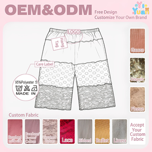 Shorts <span class=keywords><strong>Capri</strong></span> Patchwork pour filles, taille élastique, imprimé à pois, imprimé zèbre, couleur contrastée, pantalon décontracté pour tout-petits, longueur genou, pour enfants - Product Image 2