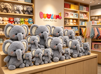 Jouets en peluche personnalisés, éléphant gris doux à long nez pour les cadeaux d'enfants, promotions de vacances, jouets en peluche personnalisés