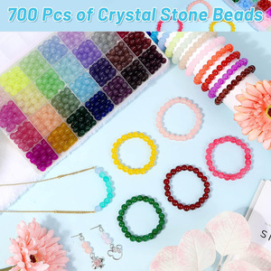 28 Grid 8mm Imitation Jade Glass Bead Set DIY Bracelet Jewelry Making Accessories 700pcs Colorful Beads For Crafting - Product Image 3