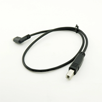 Câble d'imprimante USB B vers USB C à angle droit avec perles de ferrite, gaine en PVC et blindage tressé USB 2.0 pour imprimante, scanner MIDI