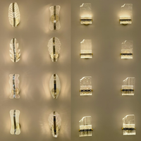 Applique murale moderne à LED avec abat-jour en verre doré, coque en aluminium pour hôtel, lampe murale ronde en forme de fleur pour chambre à coucher