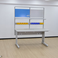 Estación de Trabajo ESD para Laboratorio DETALL con Luz LED, Riel de Alimentación y Almacenamiento de Herramientas para Ensamblaje de Semiconductores, Fabricante OEM