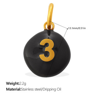 Breloques numérotées 0-9 en émail coloré, pendentifs en acier inoxydable, accessoires de bricolage de niche pour bracelets et colliers pour femmes - Vente chaude - Product Image 3