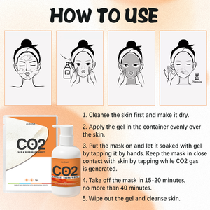 T自有品牌CO2羧基治疗面部和颈部面膜，带CO2羧基凝胶，用于抗衰老增亮CO2羧基面膜 - Product Image 5