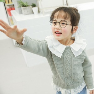Children's Girl's Latest New Model Buttons Blank Big Collar Shirts From Online Shop - Product Image 2