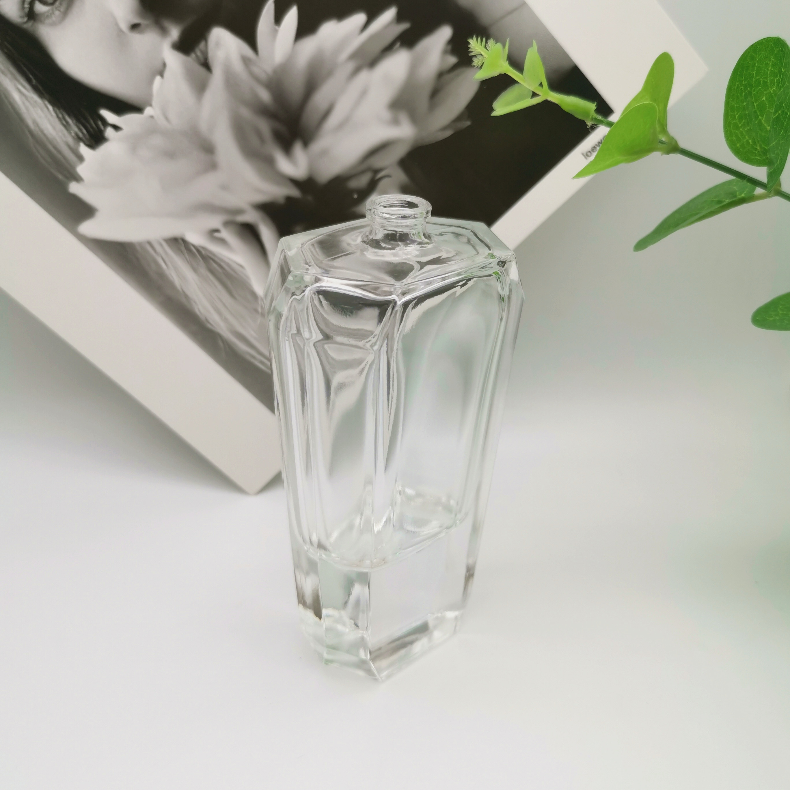 Flat Shoulder Clear Glass Perfume Spray Bottles 30ml 50ml 100ml