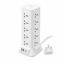 Enchufe de Extensión Vertical con Carga Inalámbrica y 5 Puertos USB Tipo C PD de Carga Rápida, con Logotipo Personalizado, Certificación CE, Venta al Por Mayor