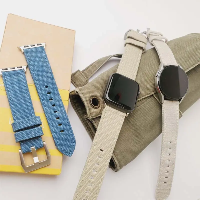 Cinturino per orologio in tessuto blu con cintura Nato Vintage 18mm 20mm 22mm 24mm cinturini per orologi in tela impermeabile