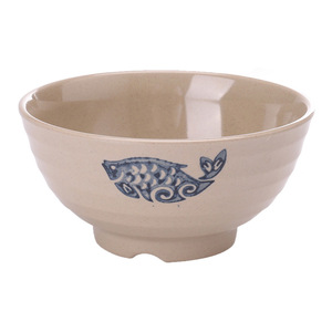 Tazón de sopa de melamina imitación porcelana A5, tazón de plástico, tazón para arroz, tazón pequeño de 4.5 pulgadas para cantina de hotel, comida rápida, Blue Fish - Product Image 2