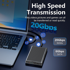 Carcasa USB3.2 Tipo C a NGFF NVME SSD RAID, Carcasa Metálica de Doble Bahía para SSD M.2 SATA NVME, Carcasa RAID para SSD SATA NVME - Product Image 3