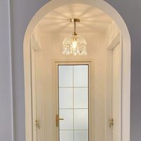 Luminaire suspendu LED en verre style Wabi-Sabi Mid-Century, lampe de couloir moderne AC pour entrée, balcon, chambre, dressing