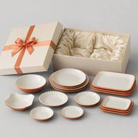Vaisselle en mélamine de qualité alimentaire, ensemble orange et blanc, surface incassable, vaisselle pour hôtel, restaurant, école, vente en gros, OEM