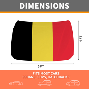 Drapeau de capot de voiture personnalisé en gros, <span class=keywords><strong>Belgique</strong></span>, 130x150cm, avec cordon élastique, protection UV, parfaitement adapté aux voitures de taille moyenne - Product Image 2