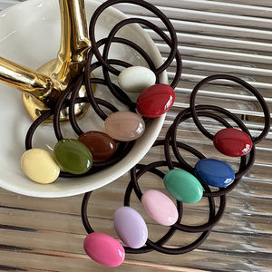 Klein Gekleurd Snoepje ~ Zuid-Koreaanse Lente En Zomer Hars Ovaal Klein Haar Cirkel Frans Meisje Schattig Haartouw Elastische Band - Product Image 5