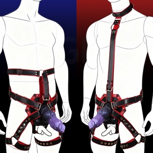Oathfire Master Control <b>Harness</b> Body StrapOn <b>Harness</b> with Collar Belt for <b>Man</b> Bondage Sex Restraints Leather Strap Belt Pleasure - Product Image 3