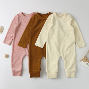 Infant Toddlers Long Sleeve Cotton <strong>Towel</strong> Terry Baby Kid Plain <strong>Onesie</strong> Jumpsuit Rompers - Product Image 2