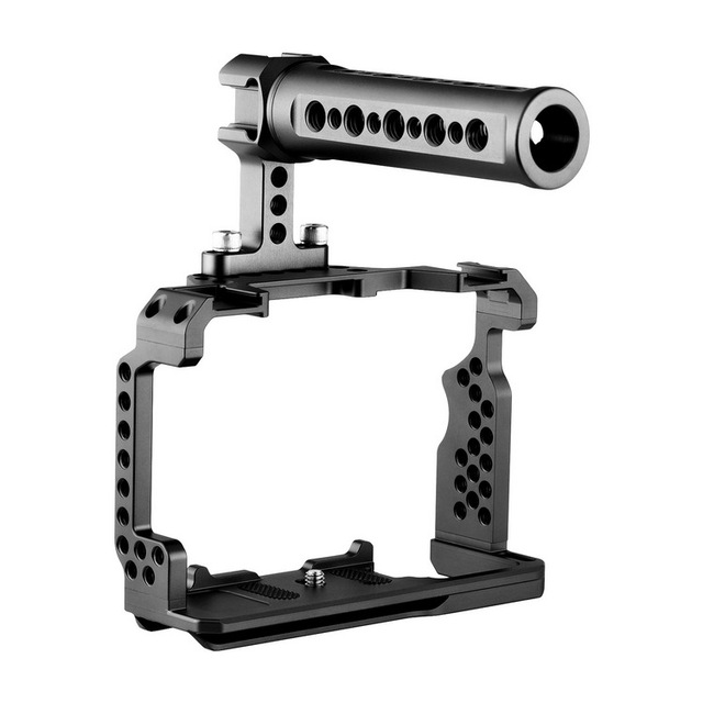 Andoer Aluminum Alloy Camera Cage Kit with Video Rig Top Handle Grip Replacement for Sony A7R III/ A7 II/ A7III