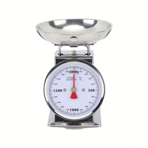 Báscula de cocina mecánica plateada/azul de 3kg-30kg, la más vendida, con bandeja, cuerpo de acero pintado, forma poligonal, para medir peso en China - Product Image 1