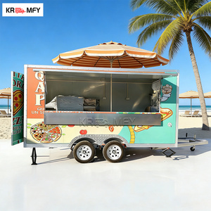 Cuisine mobile carrée avec four à pizza, grill à hamburgers, friteuse, remorque certifiée DOT CE pour la vente de hot-dogs, camion de restauration rapide - Product Image 3