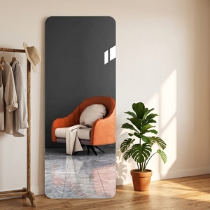 Miroir sur pied en gros, pleine longueur, à bords doux, sans cadre, mural ou à poser, pour chambre et salon, style moderne et minimaliste - Product Image 2