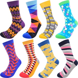 Calcetines de vestir informales de algodón peinado Jacquard con logotipo personalizado para hombre - Product Image 1