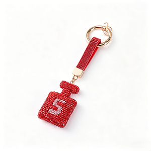 QYS Zinc Alloy Coin Holder Keychain Rhinestone Bottle Shape <b>Bag</b> Charm Metal <b>Key</b> <b>Ring</b> Women's Gift - Product Image 3