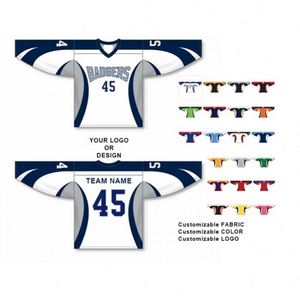 เสื้อฮอกกี้น้ำแข็งผ้าโพลีเอสเตอร์พิมพ์ลายตามสั่ง ราคาโรงงาน ระบายอากาศได้ดี แห้งเร็ว ชุดกีฬาแบบยูนิเซ็กซ์ - Product Image 1