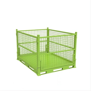 जस्ती इस्पात धातु भंडारण पिंजरे इलेक्ट्रोस्टैटिक पाउडर कोटिंग कार्गो भंडारण उपकरण के लिए स्थिर फोल्डेबल फोल्डेबल - Product Image 2