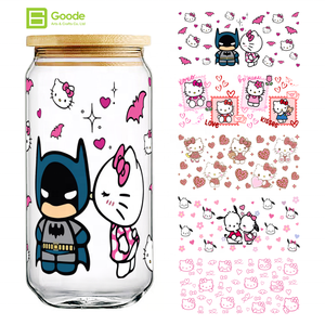 Goode 16oz Tumbler Transfer Sticker Cartoon Character Waterproof Durable Valentine's Day Decor Do Not Fade PET Cup Wraps Uv Dtf - Product Image 1