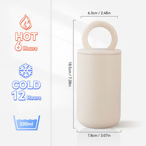 Taza de Café Personalizada de 500 ml, de Acero Inoxidable, Aislada al Vacío, con Asa, Taza Térmica para Viajes, a Prueba de Fugas, para Campamento al Aire Libre - Product Image 5