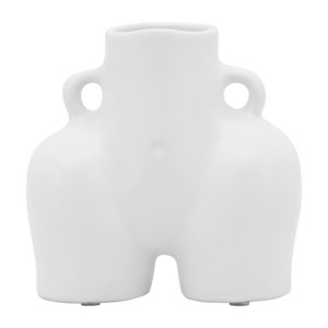 Vaso in ceramica a forma di mezzo corpo astratto, moderno, in gres, per decorare il soggiorno - Product Image 1