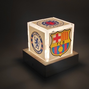 Lámpara Cúbica Cuadrada con Logotipo de Club de Fútbol, el Mejor Regalo para Aficionados al Fútbol 2026, Recargable, <span class=keywords><strong>Madrid</strong></span>, Rangers, <span class=keywords><strong>Chelsea</strong></span>, Impresión UV, Luz Nocturna para Dormitorio - Product Image 3
