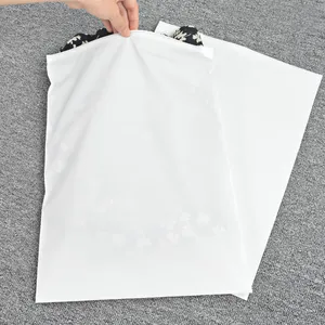 Tùy chỉnh in logo màu trắng sữa bao bì nhựa túi quần áo bao bì pag Nắp kéo Ziplock gói zip con dấu