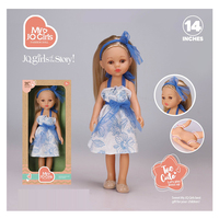 Mode 14 pouces poupée fille jouet belle fille habiller jouets en plastique vinyle Joints grands yeux bébé poupées meilleur cadeau