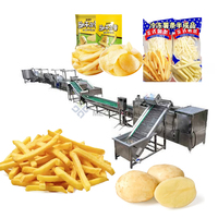 Halfautomatische installatie voor de verwerking van diepvriesfrieten en het maken van aardappelchips